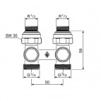 Radiatoru dubultbloks - 1/2` 2