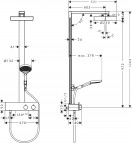 Rainfinity Showerpipe 250 1jet EcoSmart Dušas sistēma, Matt Black 2