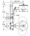 Rainshower Mono 310, rokas duša Euphoria 110 ar termostatu 26849000 2