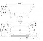 Ravak ARC 170x75 cm vanna, Balta  5