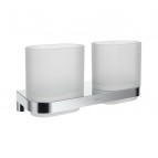 Ravak Chrome II divas glāzes ar turētāju, Hroms