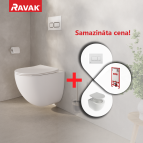 Ravak Chrome AquaSpin tualetes pods+SC vāks+rāmis+taustiņš, Balts 