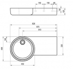 Ravak Izlietne ARC 83/43 R bez maisītāja cauruma, Balta 2