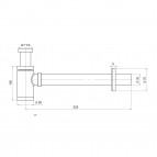 Valtemo izlietnes sifons melns matēts 2