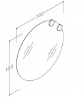 RB ECO ROUND spogulis ar 2 solāriem apgaismojumiem 100 x 100 cm 3