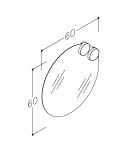RB ECO ROUND spogulis ar 2 solāriem apgaismojumiem 60 x 60 cm 3