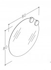 RB ECO ROUND spogulis ar 2 solāriem apgaismojumiem 80 x 80 cm 3