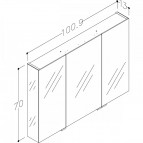 RB GRAND Vannas istabas spoguļskapītis 100 cm 2