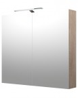 RB MILANO Зеркальный шкафчик для ванной, LED, 80 см, Nelson oak