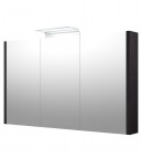 RB SERENA Vannas istabas spoguļskapītis, LED, 110 cm, melns ozols