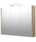 RB SERENA Зеркальный шкафчик для ванной, LED, 90 см, серый дуб