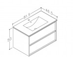 RB Vannas istabas skapītis ar izlietni VILLA 81.5 cm, Brown oak 3