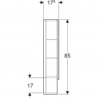 Geberit Selnova Square spoguļskapis 788x175 mm, h=850 mm, Balts 3
