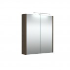 RB Vannas istabas spoguļskapītis ar LED 58.2 cm, Brown oak