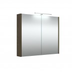 RB Vannas istabas spoguļskapītis ar LED 78.2 cm, Brown oak