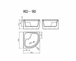 RD-90 душевой поддон, kаменная масса, белый 2