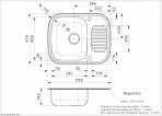 Regidrain R virtuves izlietne ar 1/2 plauktu, 595x470 mm 3