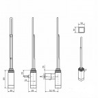Regulējams sildelements One 30x30, 600 W, Melns matēts  4