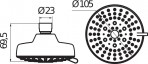 Душевая голова Rio Ø 100 mm 2