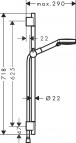 Rokas dušas komplekts Vernis Blend Vario 100 II, 650 mm, 1600 mm,melns 2