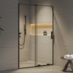 Roll RODP2 dušas durvis 110, Melns/Caurspīdīgs stikls