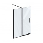 Roll ROVS2 vannas sieniņa 100 cm, Melns/Caurspīdīgs stikls 4