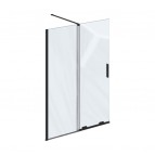 Roll ROWI dušas siena ar durvīm Walk in 110, Melns/Caurspīdīgs stikls 3
