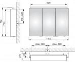 Royal L1 spoguļskapis 100x74x15 cm + LED apgaismojums 5