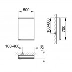 Royal Modular 2.0 spoguļskapis 50x70x12 cm + LED apgaismojums 6