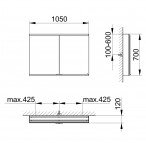 Royal Modular 2.0 spoguļskapis 105x70x12 cm + LED apgaismojums 11