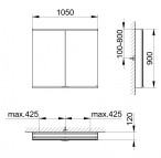 Royal Modular 2.0 spoguļskapis 105x90x12 cm + LED apgaismojums 11