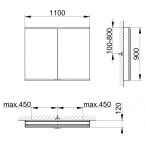 Royal Modular 2.0 spoguļskapis 110x90x12 cm + LED apgaismojums 11