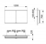 Royal Modular 2.0 spoguļskapis 120x70x12 cm + LED apgaismojums 11