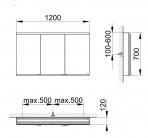 Royal Modular 2.0 spoguļskapis 120x70x12 cm + LED apgaismojums 10