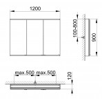 Royal Modular 2.0 spoguļskapis 120x90x12 cm + LED apgaismojums 9