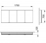 Royal Modular 2.0 spoguļskapis 175x70x12 cm + LED apgaismojums 9