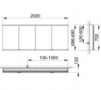Royal Modular 2.0 spoguļskapis 200x70x12 cm + LED apgaismojums 8