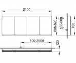 Royal Modular 2.0 spoguļskapis 210x70x12 cm + LED apgaismojums 8