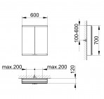 Royal Modular 2.0 spoguļskapis 60x70x12 cm + LED apgaismojums 11