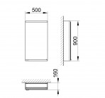 Royal Modular 2.0 spoguļskapis 50x90x16 cm + LED apgaismojums 6