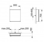 Royal Modular 2.0 spoguļskapis 60x70x16 cm + LED apgaismojums 6
