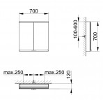 Royal Modular 2.0 spoguļskapis 70x70x12 cm + LED apgaismojums 11