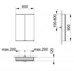 Royal Modular 2.0 spoguļskapis 60x90x12 cm + LED apgaismojums 11