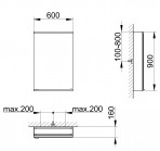 Royal Modular 2.0 spoguļskapis 60x90x16 cm + LED apgaismojums 6