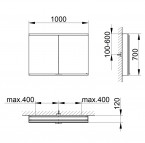 Royal Modular 2.0 spoguļskapis 100x70x12 cm + LED apgaismojums 11