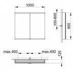 Royal Modular 2.0 spoguļskapis 100x90x12 cm + LED apgaismojums 11
