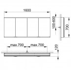 Royal Modular 2.0 spoguļskapis 160x70x12 cm + LED apgaismojums 9