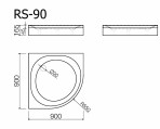 Vispool RS-90 Dušas paliktnis, balts 2