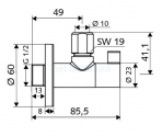 Schell dizaina stūra ventilis WING 2