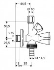 Schell komb.stūra ventilis 1/2